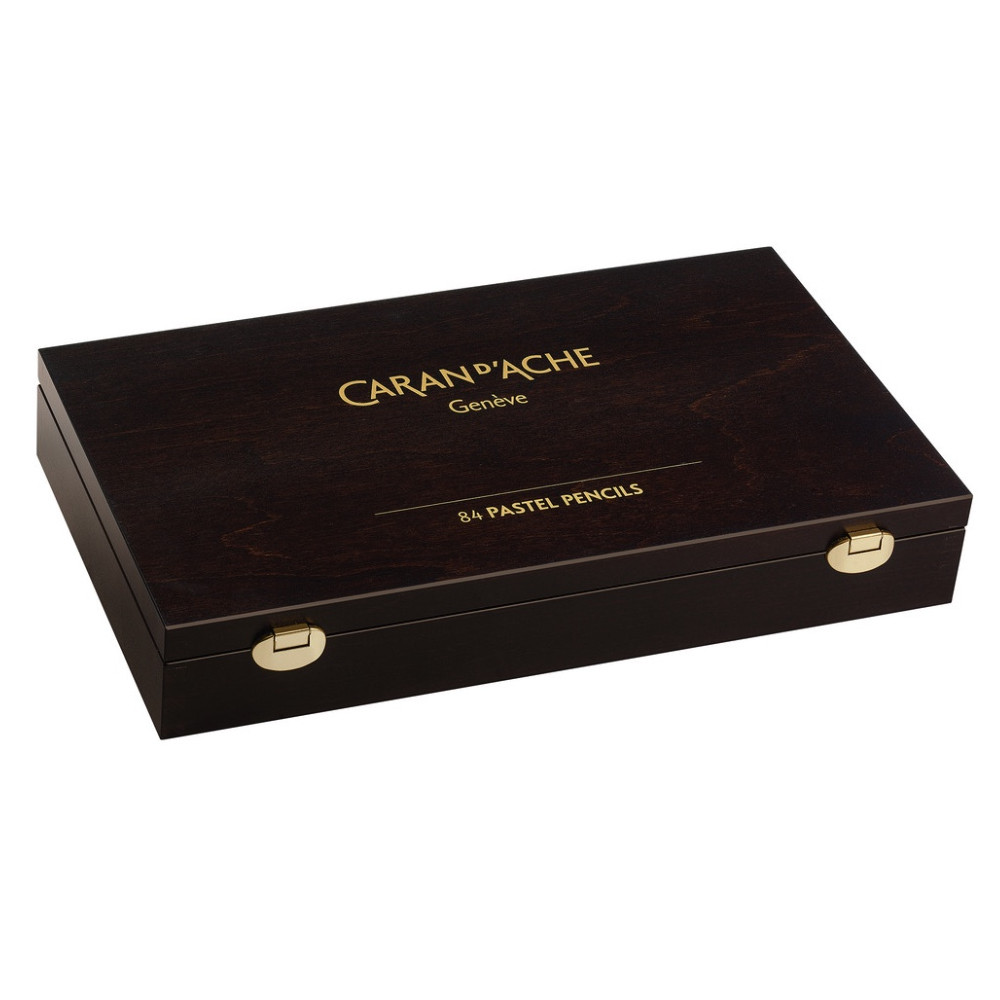 Set of dry Pastel Pencils in wooden case - Caran d'Ache - 84 pcs.