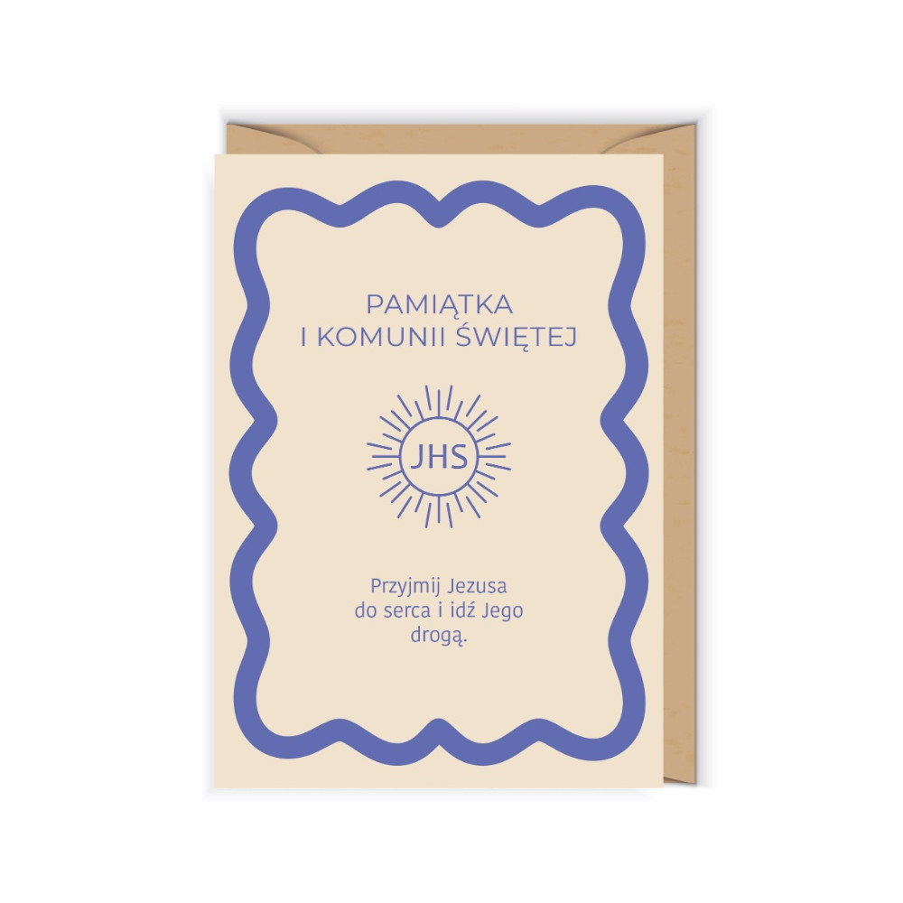 Greeting card A6 - Cudowianki - First Communion IHS