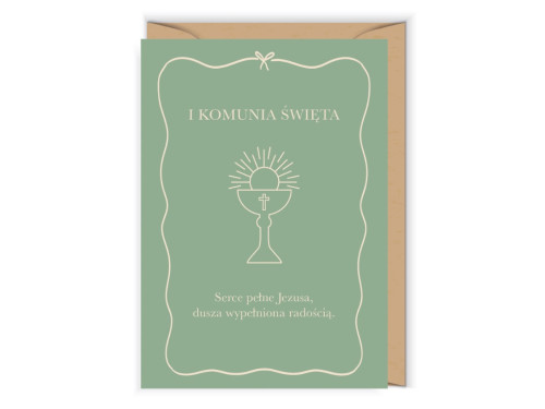 Greeting card 12 x 17 cm - Cudowianki - First Communion Chalice