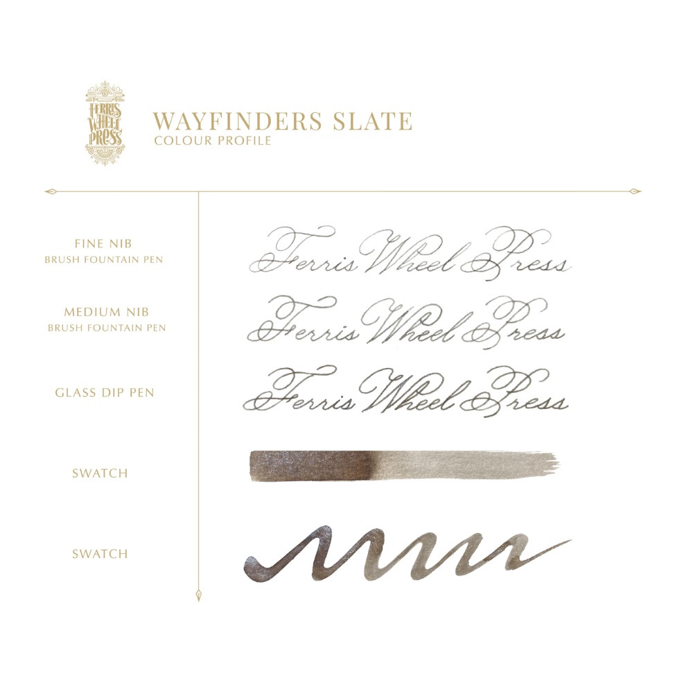 Calligraphy ink - Ferris Wheel Press - Wayfinders Slate, 38 ml