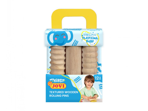 Set of textured wooden Rolling pins for modeling clay - Jovi - 3 pcs.