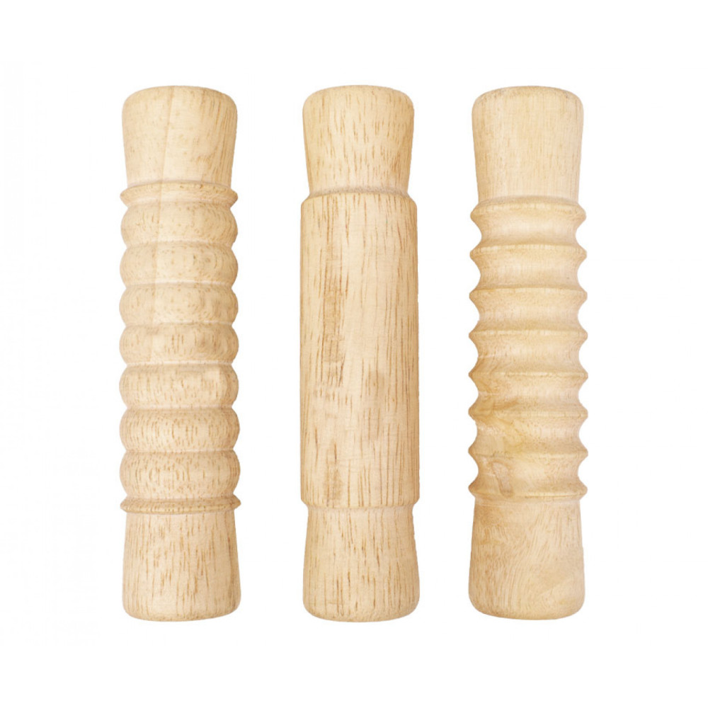Set of textured wooden Rolling pins for modeling clay - Jovi - 3 pcs.