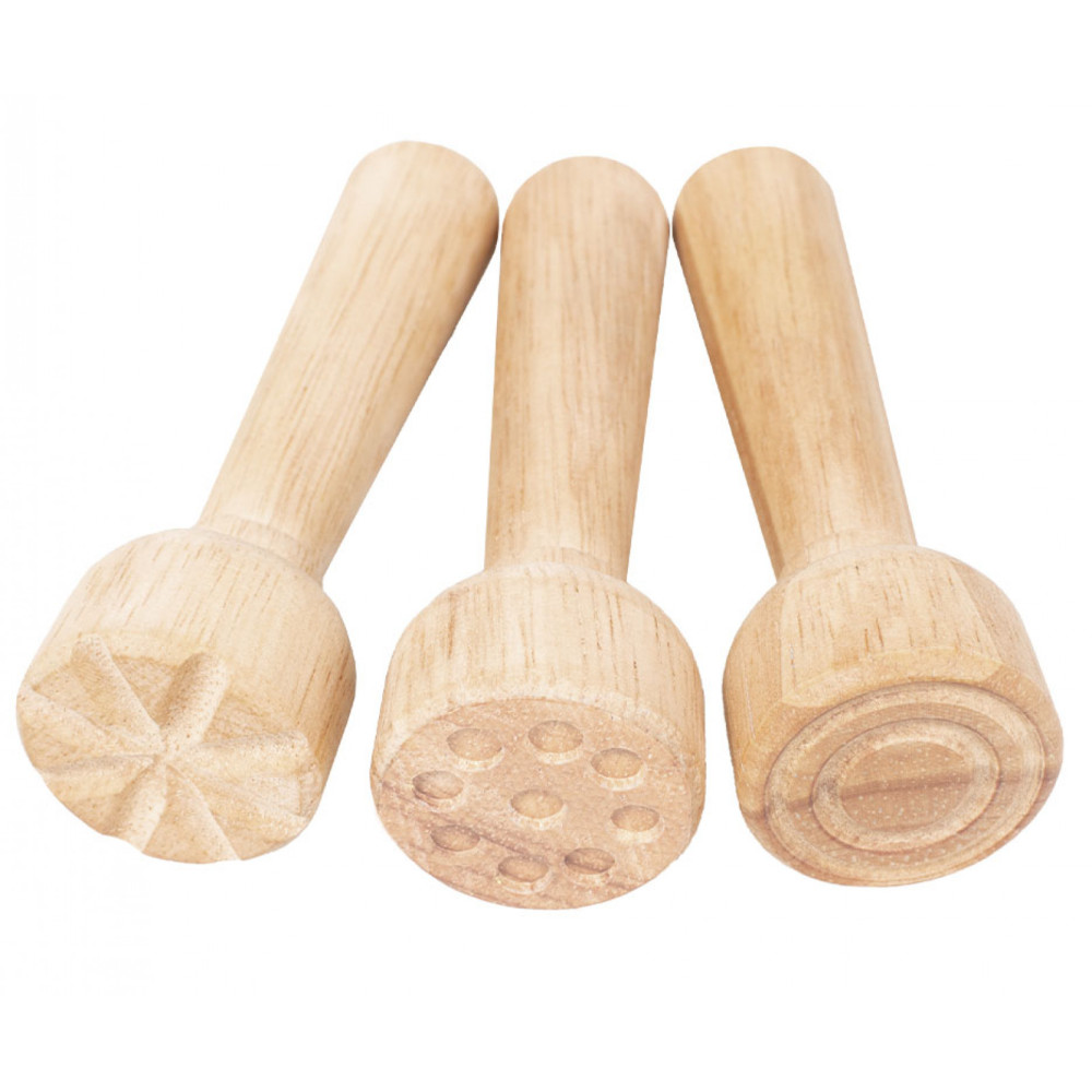 Set of wooden stamps for modeling clay - Jovi - 3 pcs.