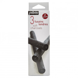 Set of drawing charcoal - Pébéo - soft, 13-15 mm, 3 pcs.