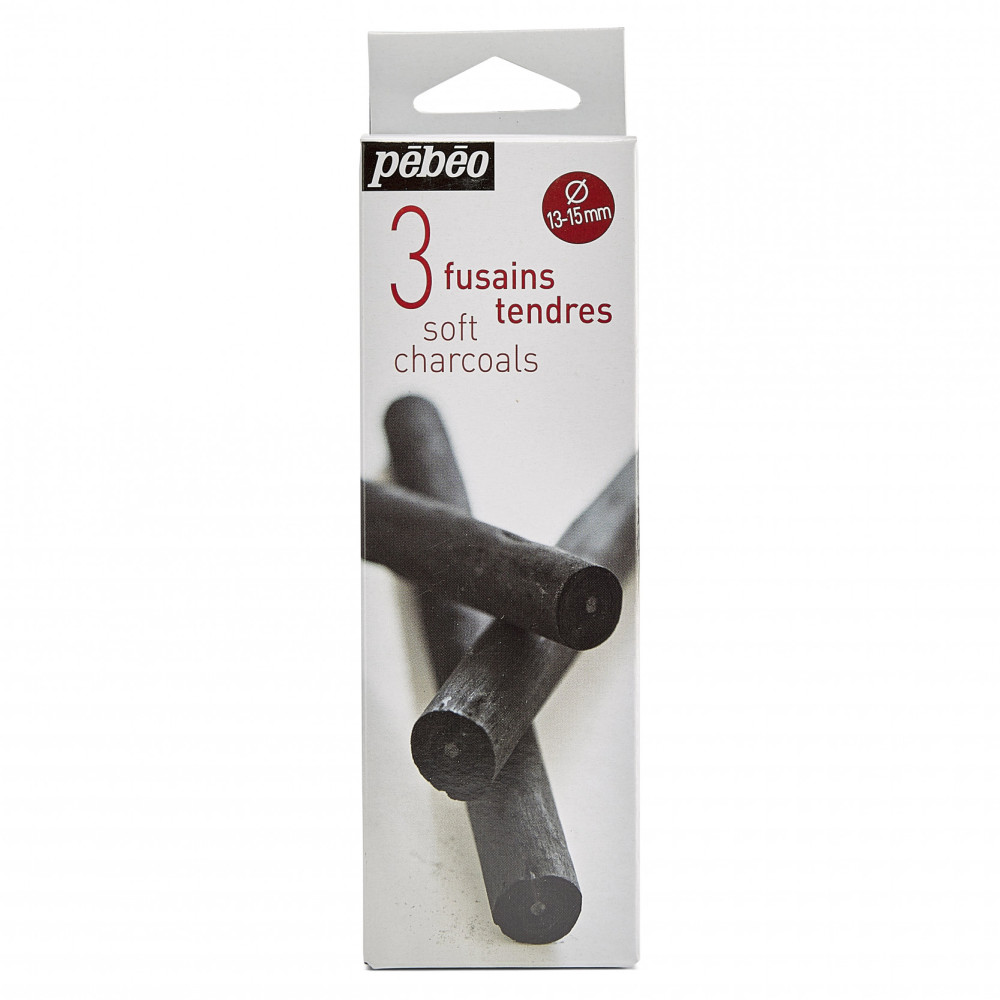 Set of drawing charcoal - Pébéo - soft, 13-15 mm, 3 pcs.
