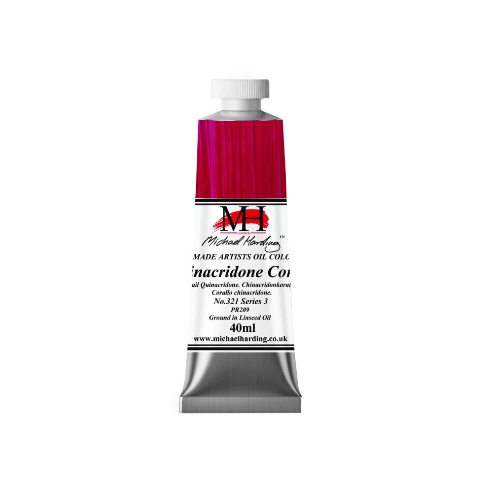 Oil paint - Michael Harding - 321, Quinacridone Coral, 40 ml