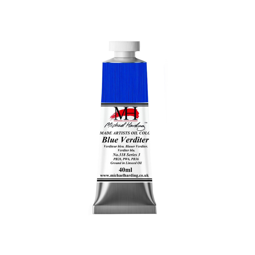 Oil paint - Michael Harding - 318, Blue Verditer, 40 ml