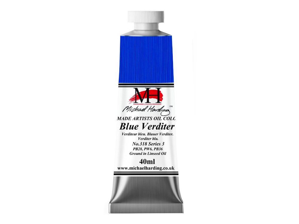 Oil paint - Michael Harding - 318, Blue Verditer, 40 ml