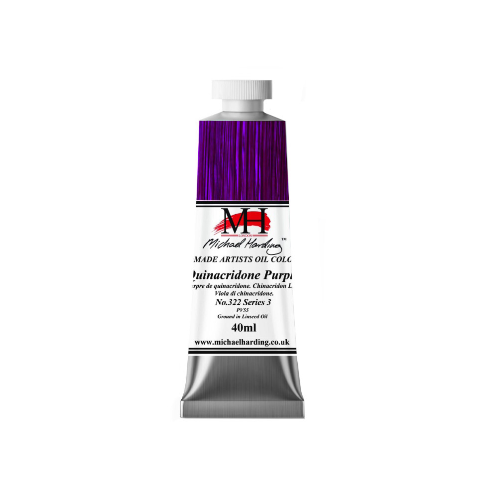 Oil paint - Michael Harding - 322, Quinacridone Purple, 40 ml