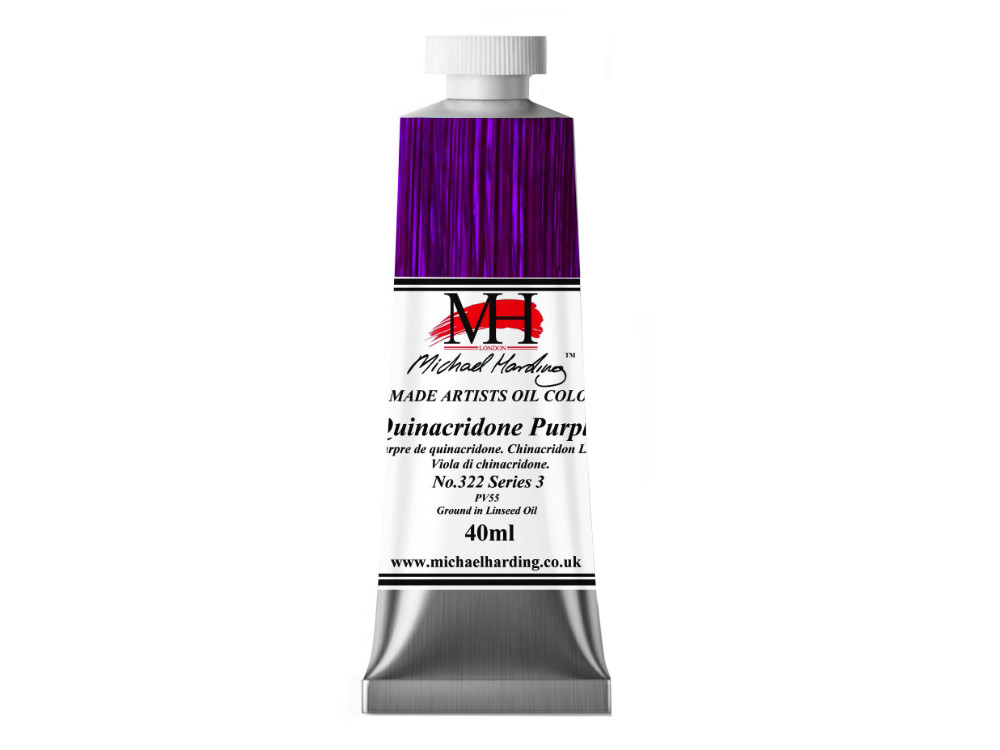 Farba olejna - Michael Harding - 322, Quinacridone Purple, 40 ml