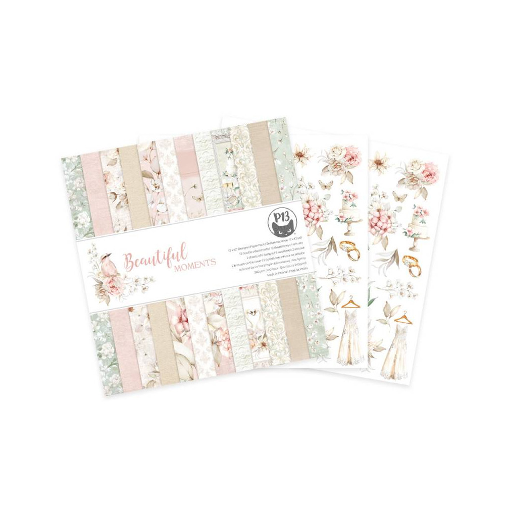 Set of scrapbooking papers 30,5 x 30,5 cm - Piątek Trzynastego - Beautiful Moments