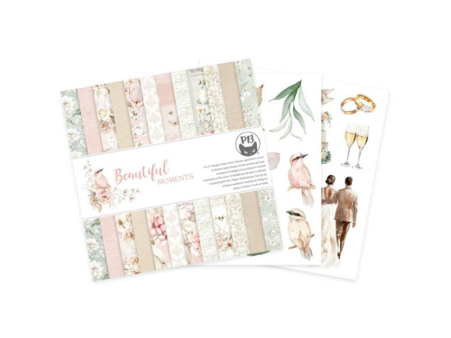 Set of scrapbooking papers 15,3 x 15,3 cm - Piątek Trzynastego - Beautiful Moments