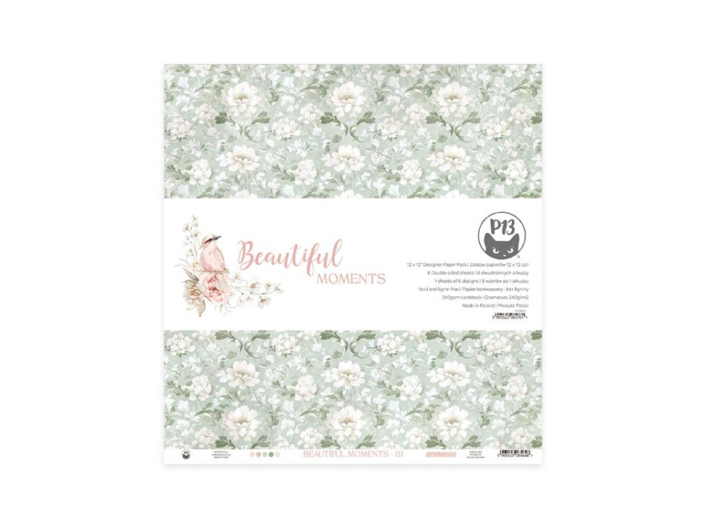 Set of scrapbooking papers 30,5 x 30,5 cm - Piątek Trzynastego - Beautiful Moments