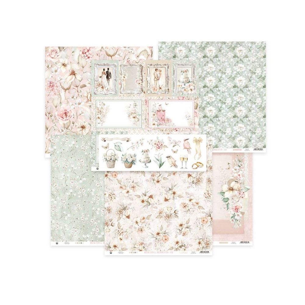 Set of scrapbooking papers 30,5 x 30,5 cm - Piątek Trzynastego - Beautiful Moments