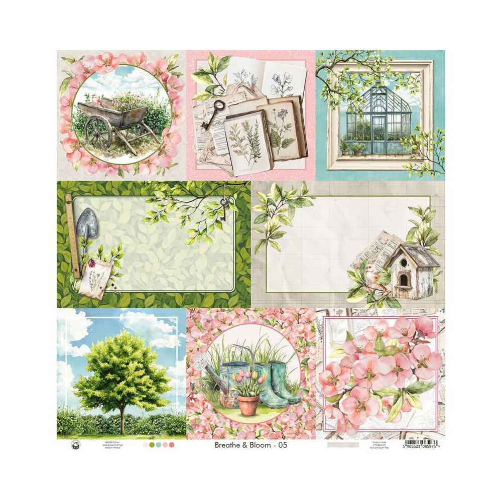 Papier do scrapbookingu 30,5 x 30,5 cm - Piątek Trzynastego - Breathe and Bloom 05