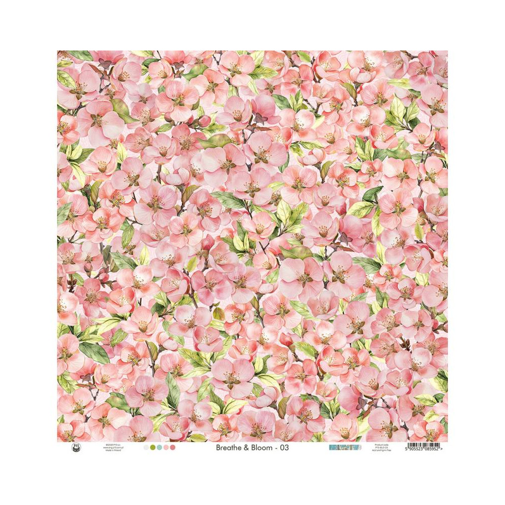 Papier do scrapbookingu 30,5 x 30,5 cm - Piątek Trzynastego - Breathe and Bloom 03