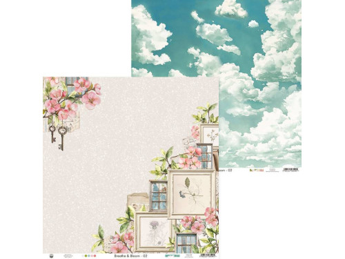 Scrapbooking paper 30,5 x 30,5 cm - Piątek Trzynastego - Breathe and Bloom 02