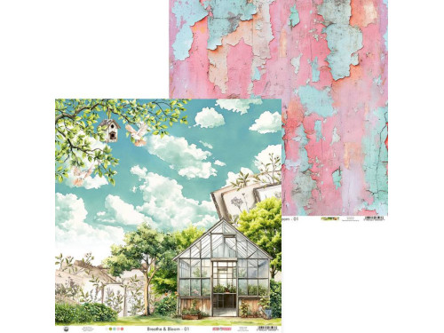 Papier do scrapbookingu 30,5 x 30,5 cm - Piątek Trzynastego - Breathe and Bloom 01