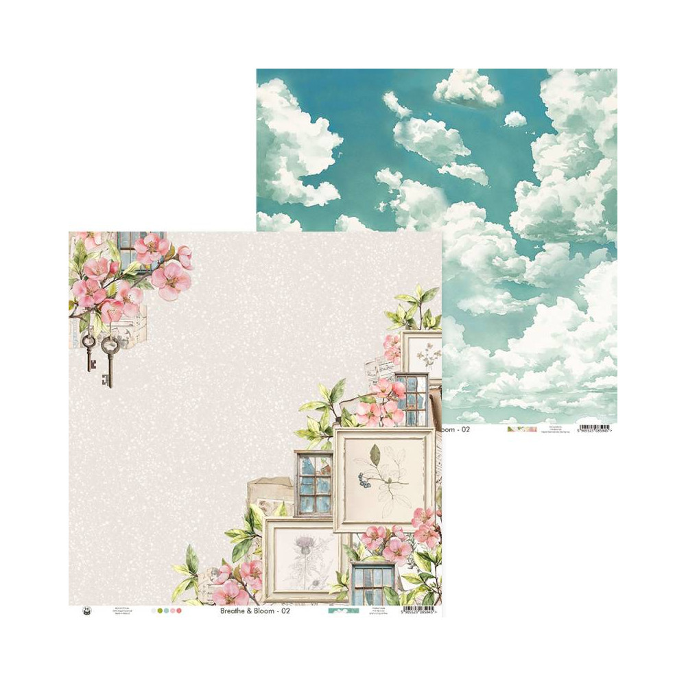 Set of scrapbooking papers 30,5 x 30,5 cm - Piątek Trzynastego - Breathe and Bloom