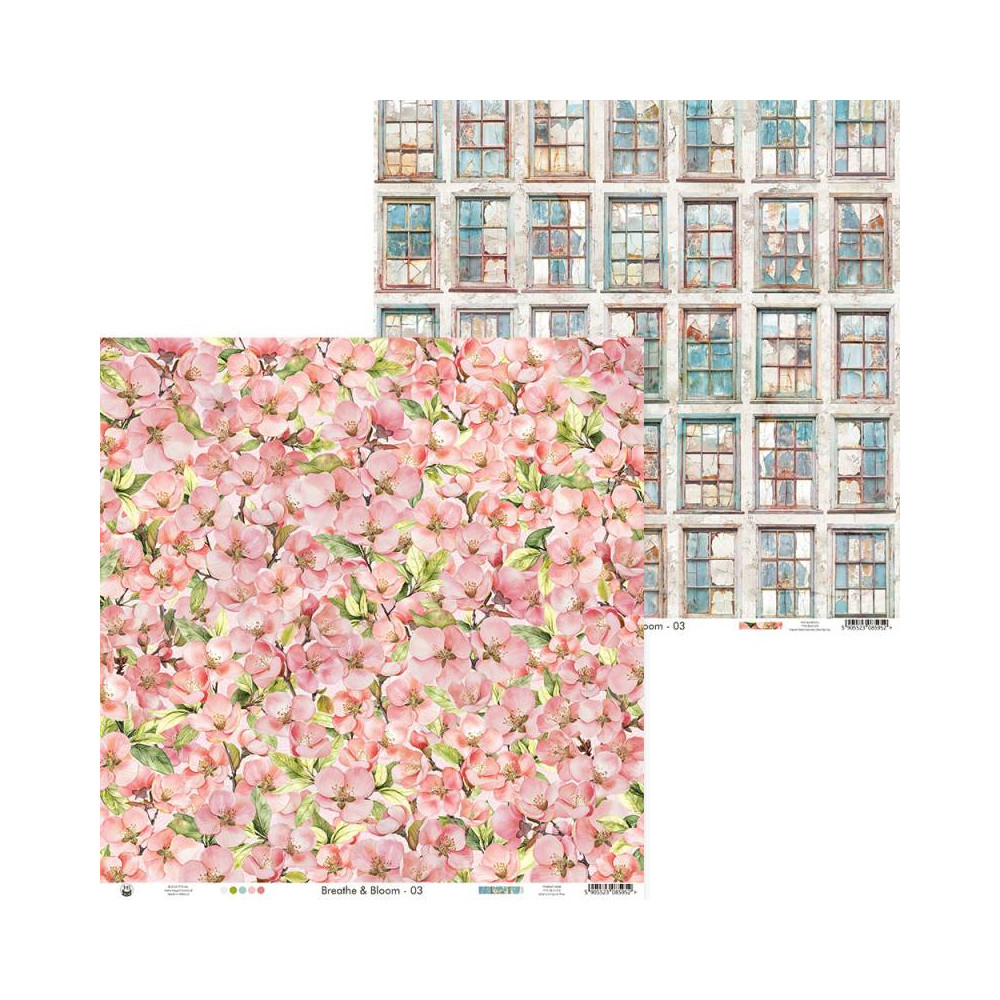 Set of scrapbooking papers 30,5 x 30,5 cm - Piątek Trzynastego - Breathe and Bloom