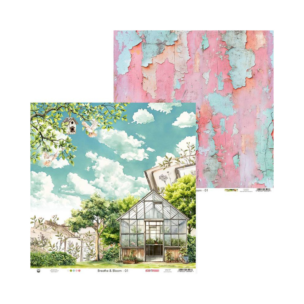 Set of scrapbooking papers 30,5 x 30,5 cm - Piątek Trzynastego - Breathe and Bloom