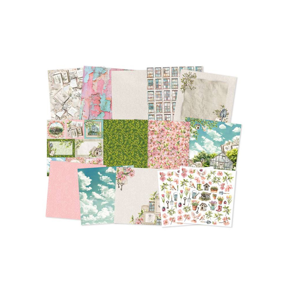 Set of scrapbooking papers 30,5 x 30,5 cm - Piątek Trzynastego - Breathe and Bloom