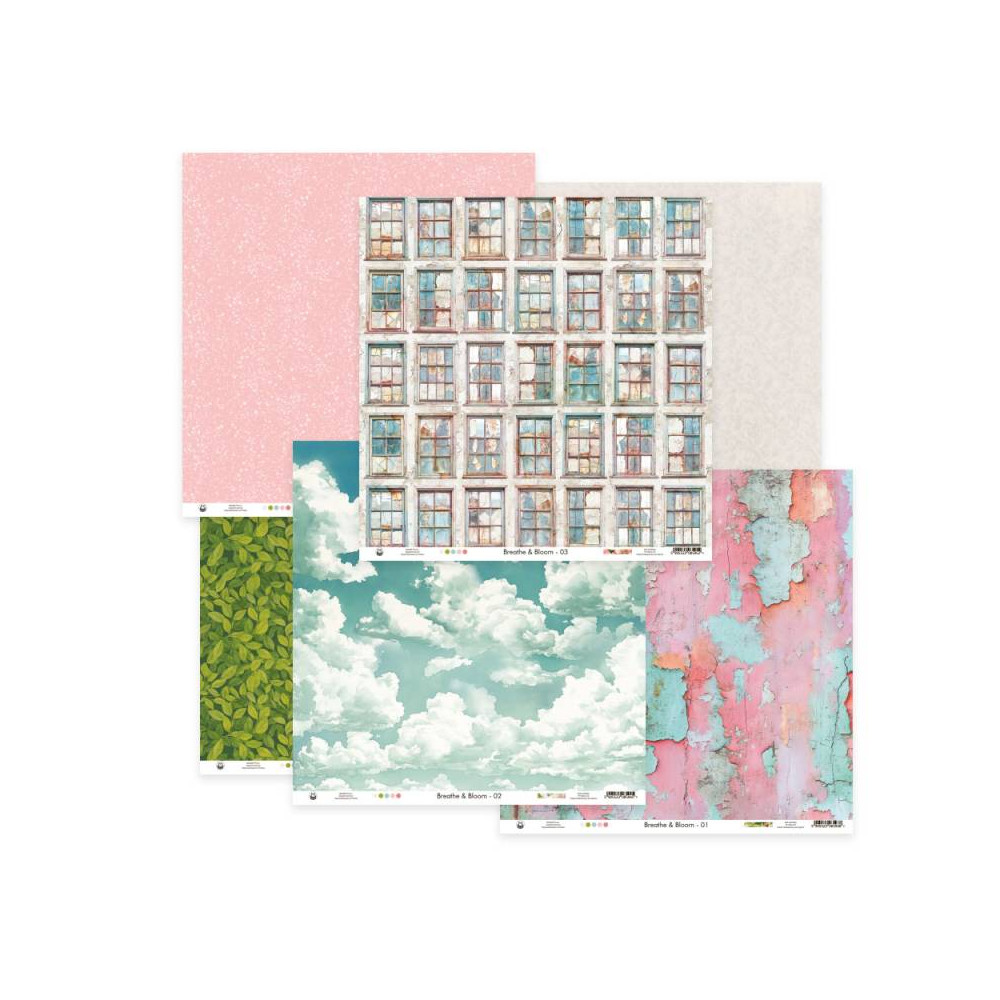 Zestaw papierów do scrapbookingu 30,5 x 30,5 cm - Piątek Trzynastego - Breathe and Bloom
