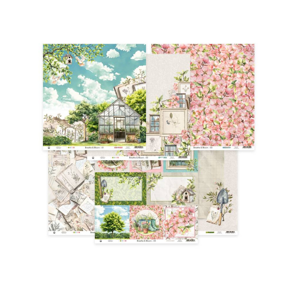 Zestaw papierów do scrapbookingu 30,5 x 30,5 cm - Piątek Trzynastego - Breathe and Bloom