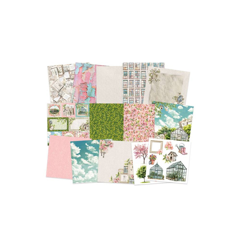 Set of scrapbooking papers 15,3 x 15,3 cm - Piątek Trzynastego - Breathe and Bloom