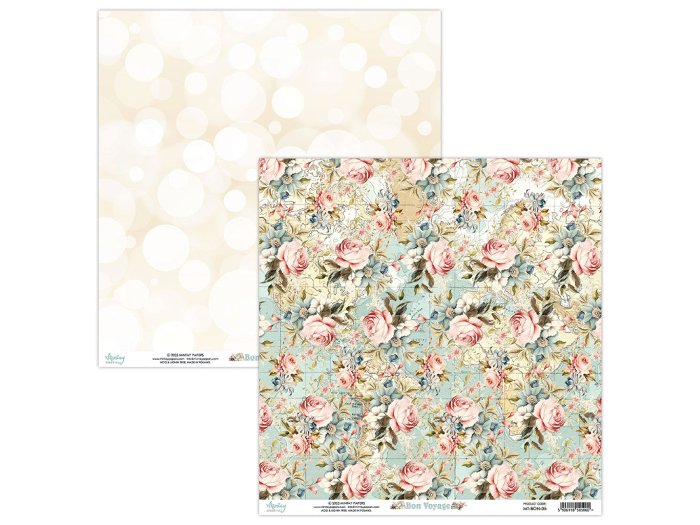 Scrapbooking paper 30,5 x 30,5 cm - Mintay - Bon Voyage 05