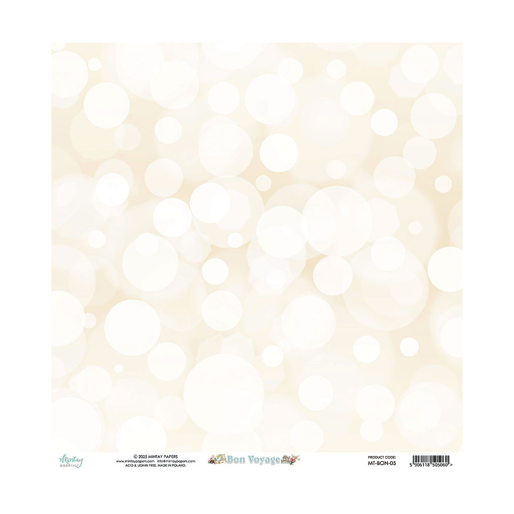 Scrapbooking paper 30,5 x 30,5 cm - Mintay - Bon Voyage 05
