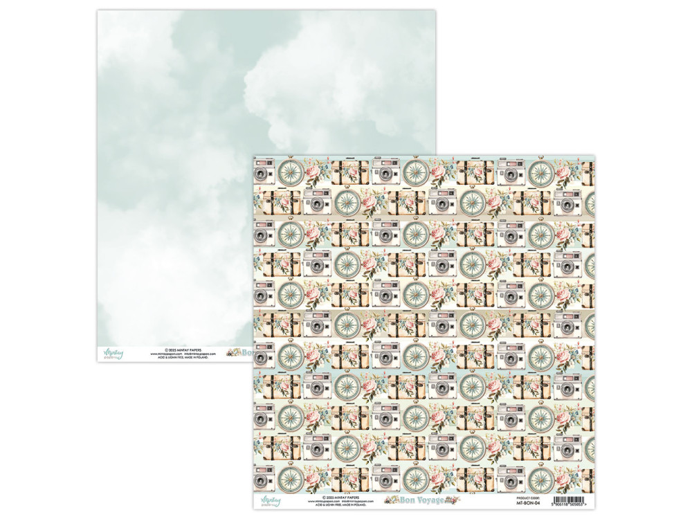 Papier do scrapbookingu 30,5 x 30,5 cm - Mintay - Bon Voyage 04