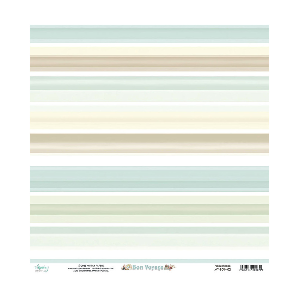 Papier do scrapbookingu 30,5 x 30,5 cm - Mintay - Bon Voyage 02