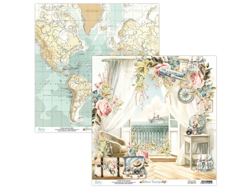 Scrapbooking paper 30,5 x 30,5 cm - Mintay - Bon Voyage 01