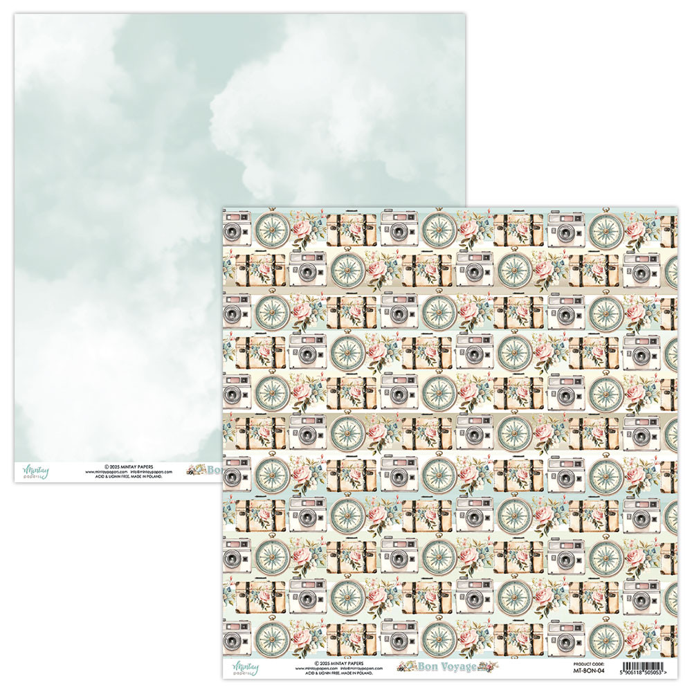 Zestaw papierów do scrapbookingu 30,5 x 30,5 cm - Mintay - Bon Voyage