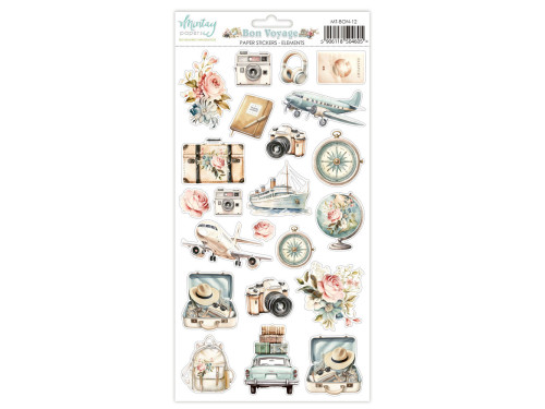Zestaw naklejek papierowych 15,2 x 20,3 cm - Mintay - Bon Voyage