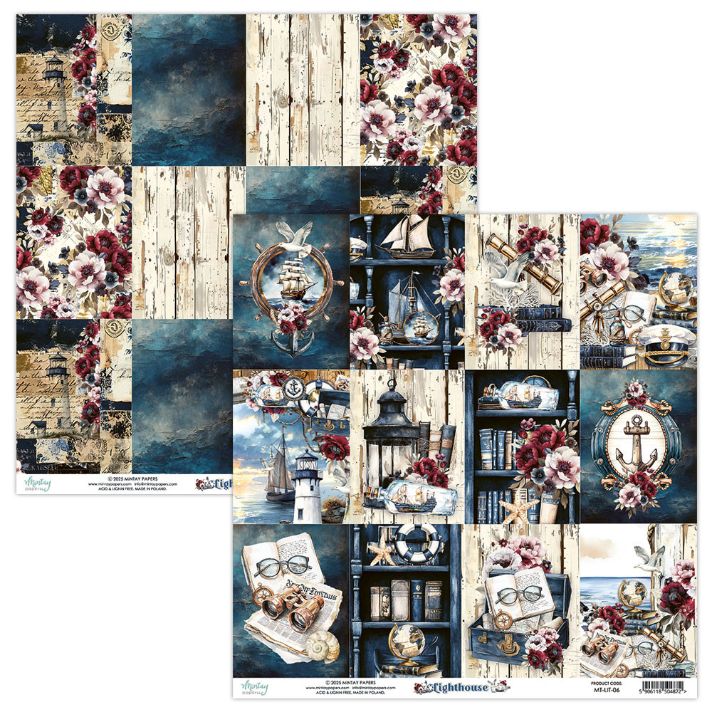 Papier do scrapbookingu 30,5 x 30,5 cm - Mintay - Lighthouse 06