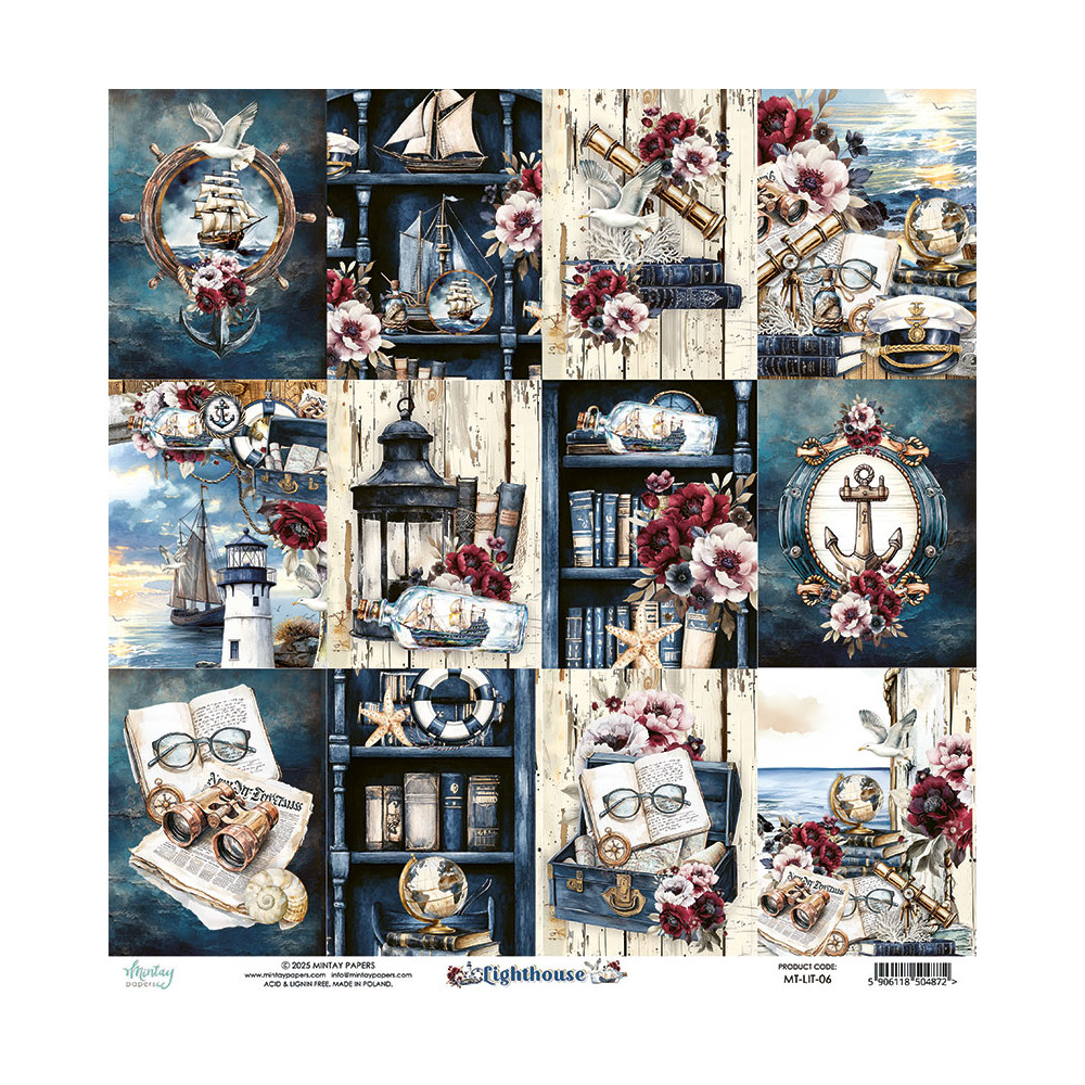 Papier do scrapbookingu 30,5 x 30,5 cm - Mintay - Lighthouse 06
