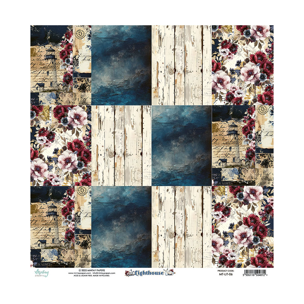 Scrapbooking paper 30,5 x 30,5 cm - Mintay - Lighthouse 06