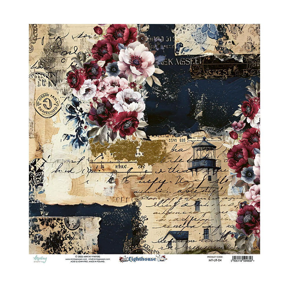 Scrapbooking paper 30,5 x 30,5 cm - Mintay - Lighthouse 04