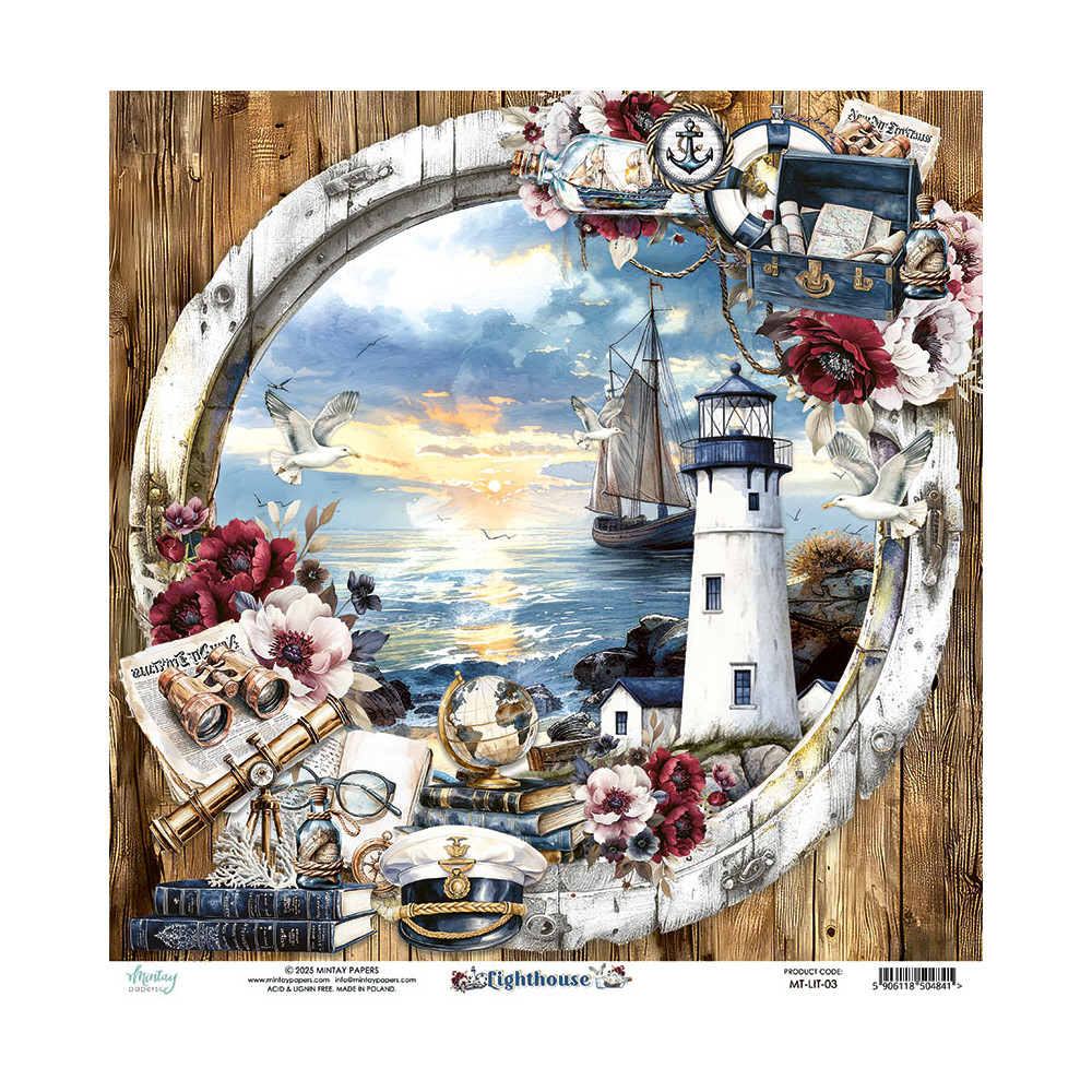 Papier do scrapbookingu 30,5 x 30,5 cm - Mintay - Lighthouse 03