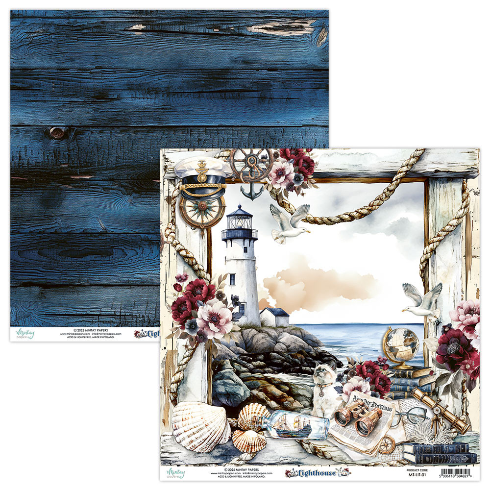Papier do scrapbookingu 30,5 x 30,5 cm - Mintay - Lighthouse 01