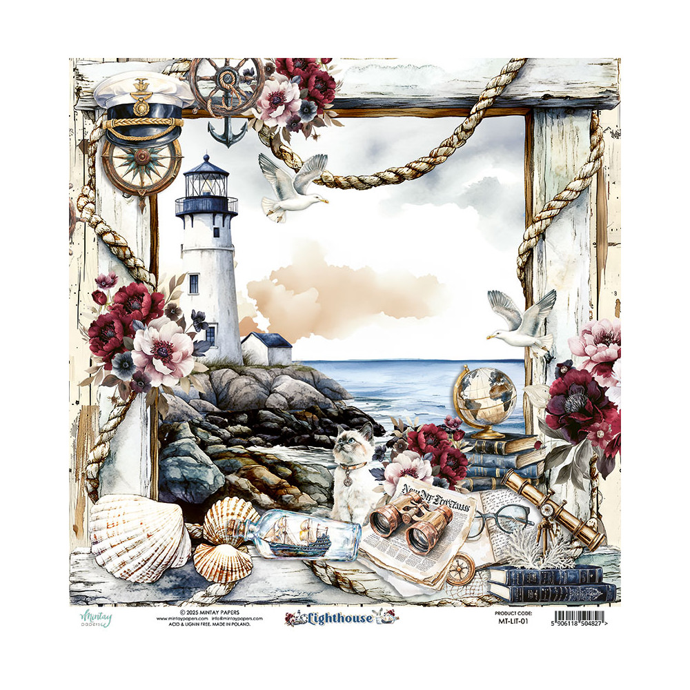 Papier do scrapbookingu 30,5 x 30,5 cm - Mintay - Lighthouse 01