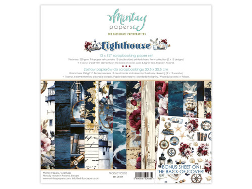 Set of scrapbooking papers 30,5 x 30,5 cm - Mintay - Lighthouse