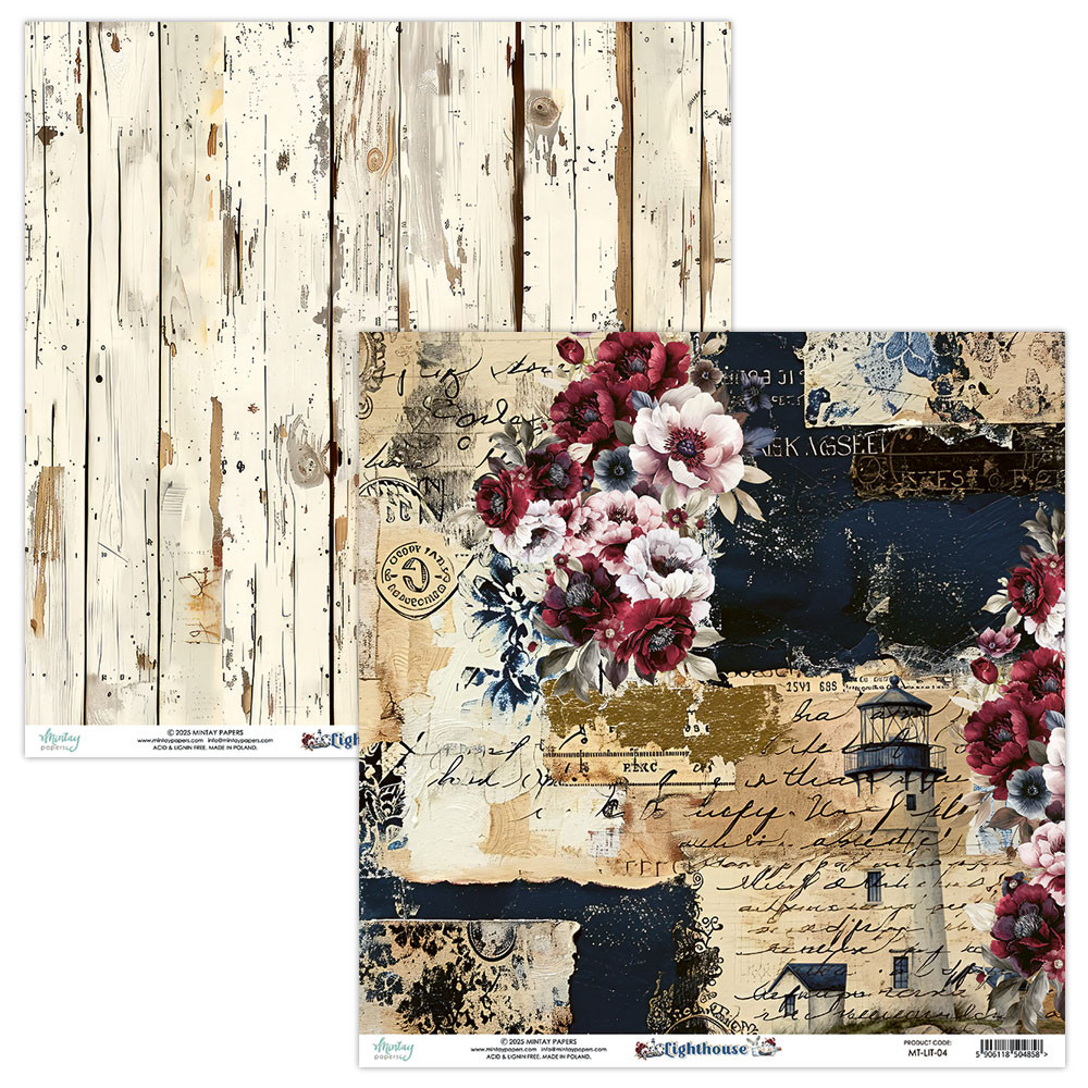 Set of scrapbooking papers 30,5 x 30,5 cm - Mintay - Lighthouse