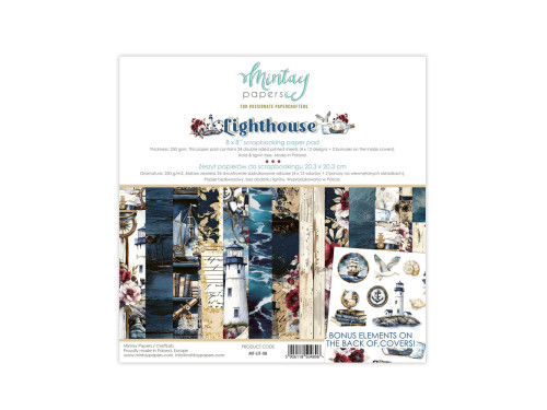 Set of scrapbooking papers 20,3 x 20,3 cm - Mintay - Lighthouse