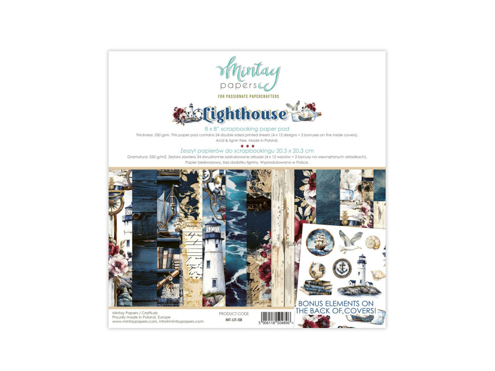 Set of scrapbooking papers 20,3 x 20,3 cm - Mintay - Lighthouse