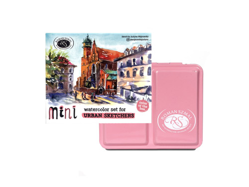 Set of Aquarius watercolor paints Mini Urban Sketchers Pink - Roman Szmal - 8 colors