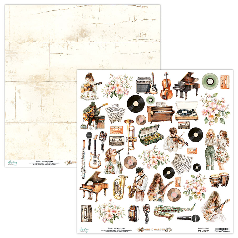 Elements for cutting 30,5 x 30,5 cm - Mintay - Music Garden