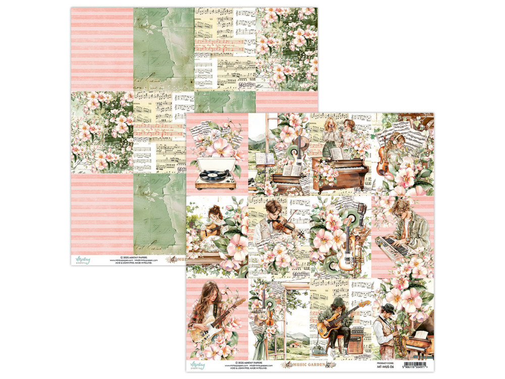 Scrapbooking paper 30,5 x 30,5 cm - Mintay - Music Garden 06